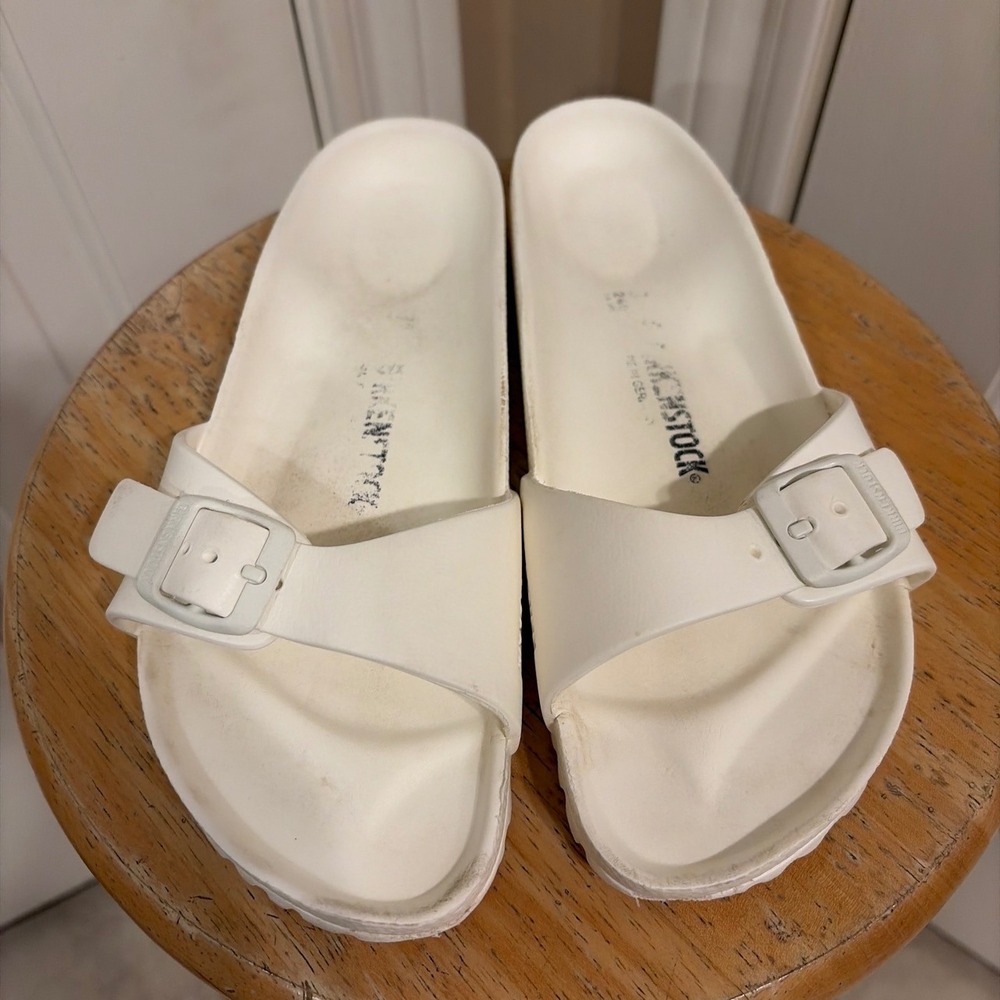 Birkenstock Madrid EVA White Single Strap Slide Sandals Womens 37 L6 M4